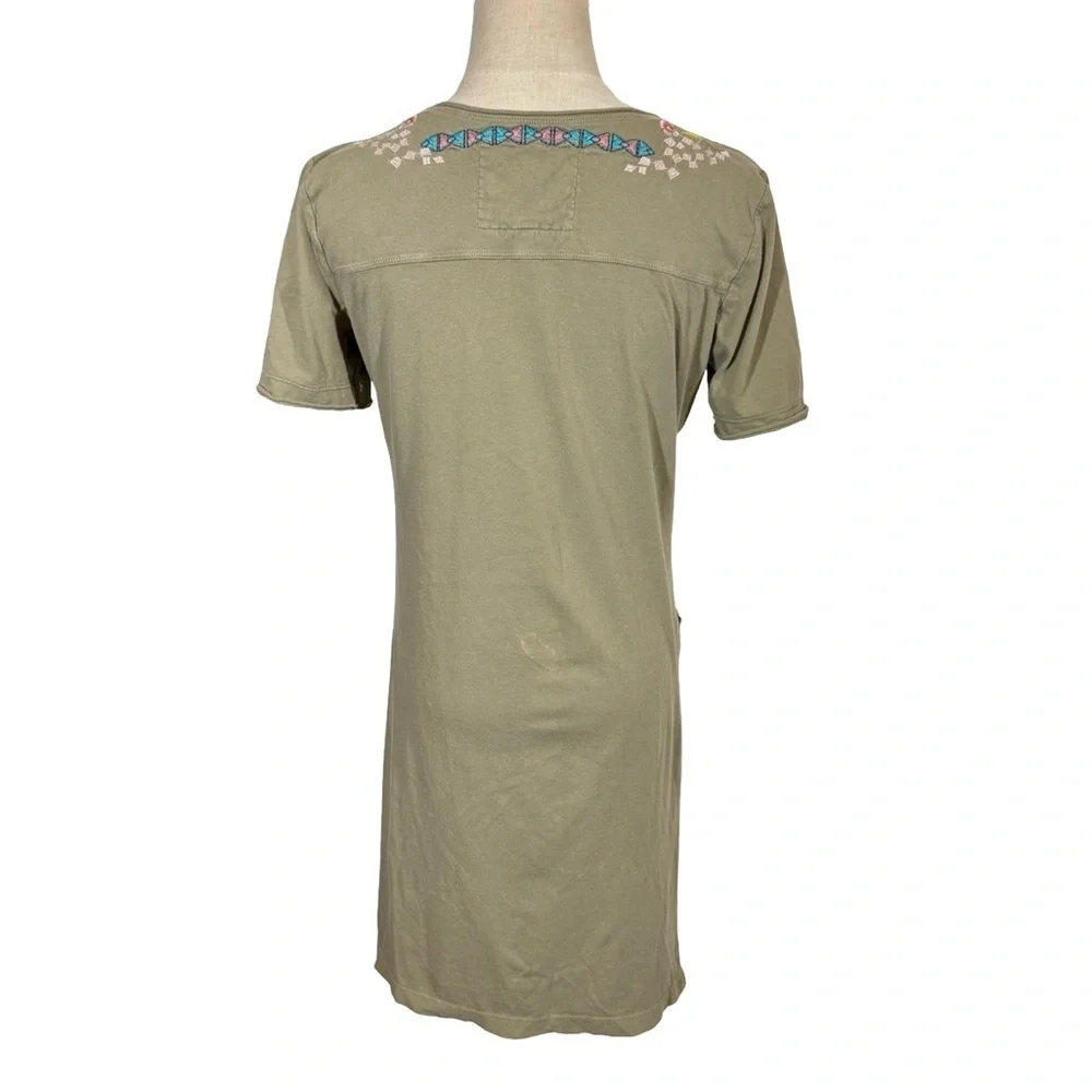 JWLA Johnny Was Sonya Side Slit Embroidered Floral V-neck Tunic Dress Top